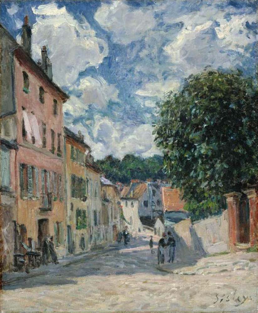 Alfred Sisley Street at Louveciennes, 1875-77 oil painting reproduction