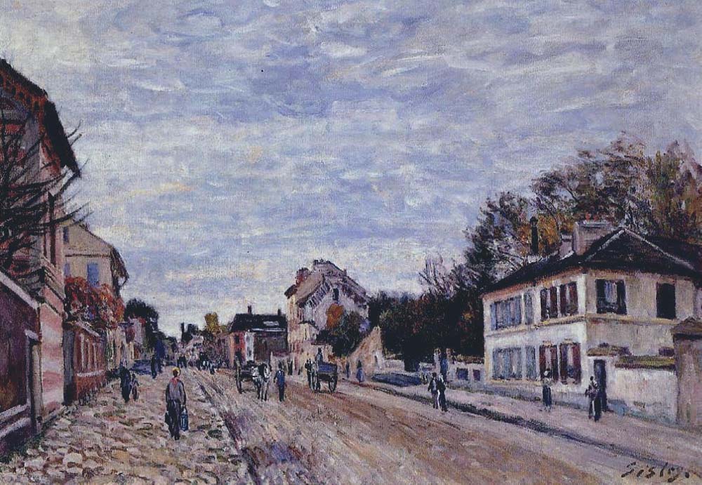 Alfred Sisley Street Scene in Marly oil painting reproduction