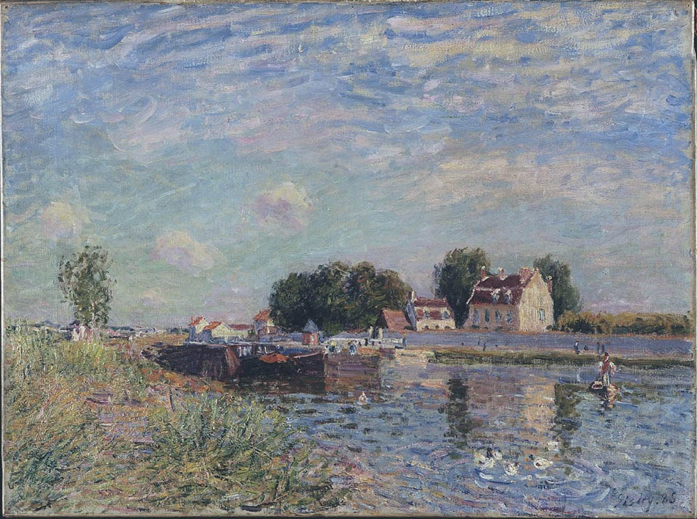 Alfred Sisley The Channel at Saint-Mammes, 1885 oil painting reproduction