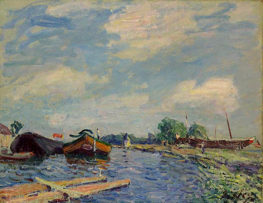 Alfred Sisley The Channel at Saint-Mammes oil painting reproduction