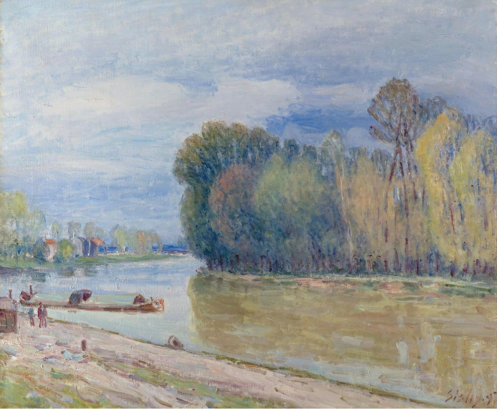 Alfred Sisley The Channel of Loing in Spring - Morning, 1897 oil painting reproduction