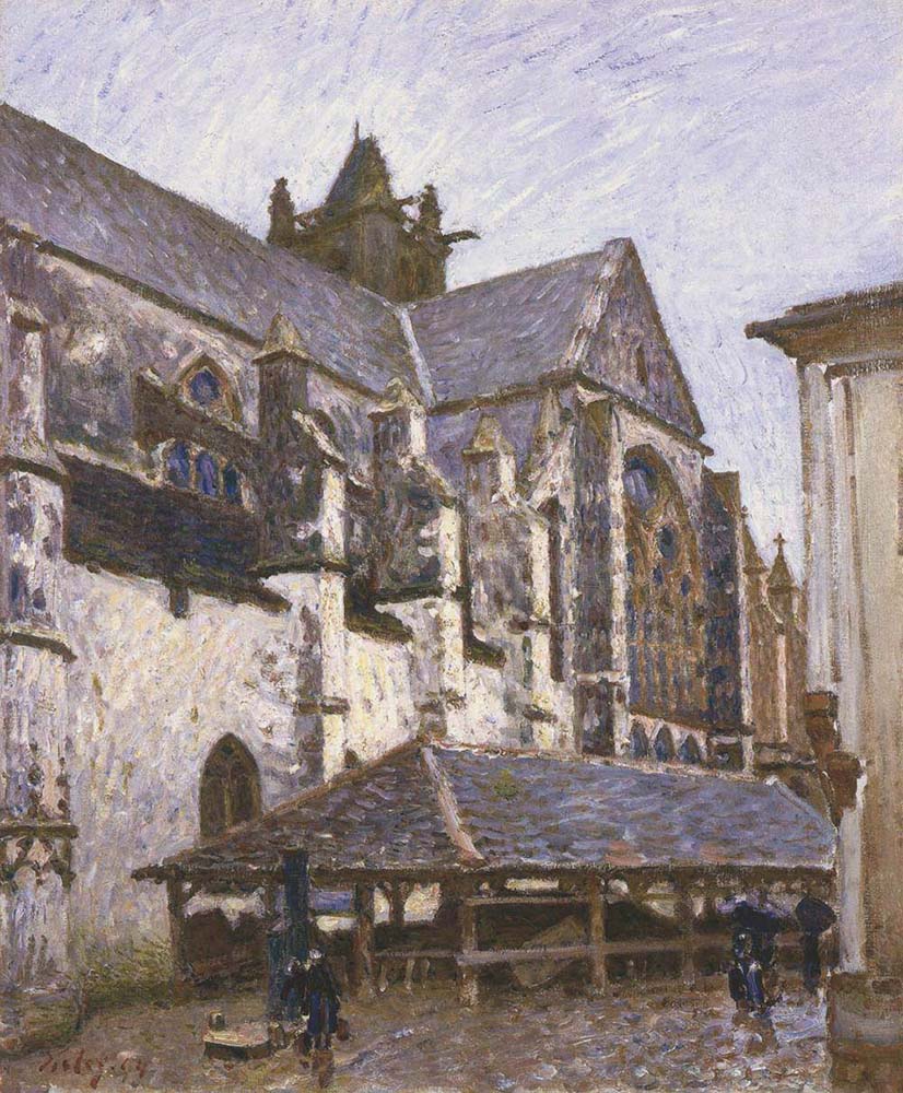 Alfred Sisley The Church at Moret in Rain, Seen from the Transept, 1894 oil painting reproduction
