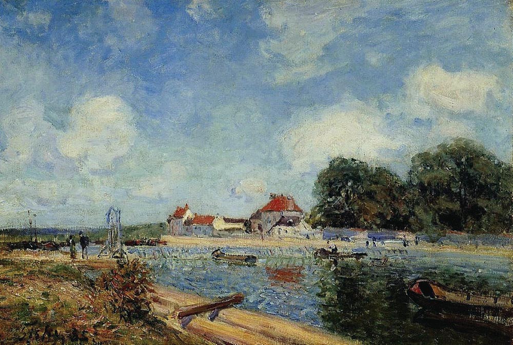 Alfred Sisley The Dam, Loing at Saint-Mammes, 1885 oil painting reproduction