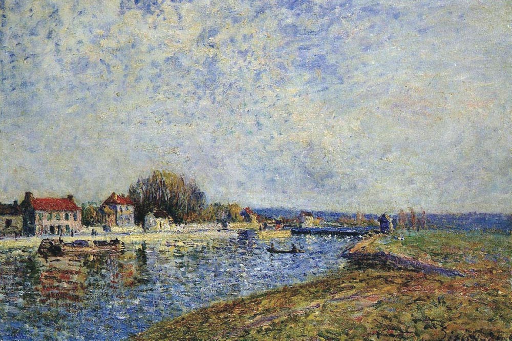 Alfred Sisley The Dam, Loing Canal at Saint-Mammes, 1884 oil painting reproduction
