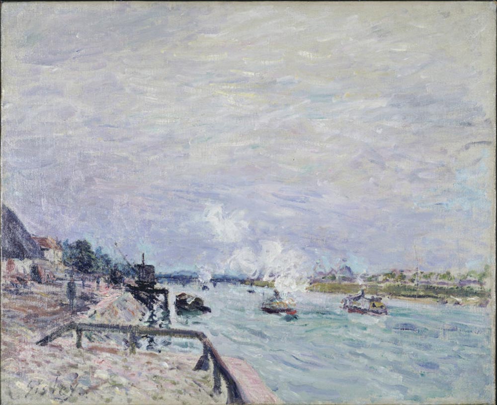 Alfred Sisley The Seine at Grenelle - Rainy Weather, 1878 oil painting reproduction