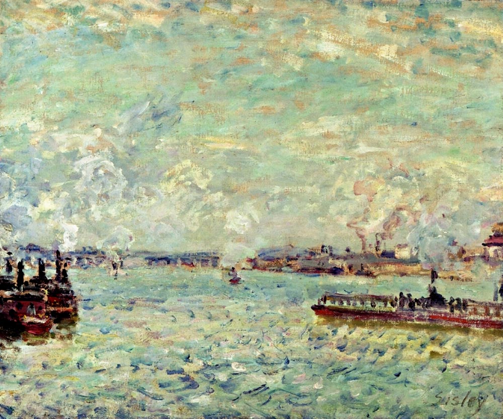 Alfred Sisley The Seine at Point du Jour oil painting reproduction