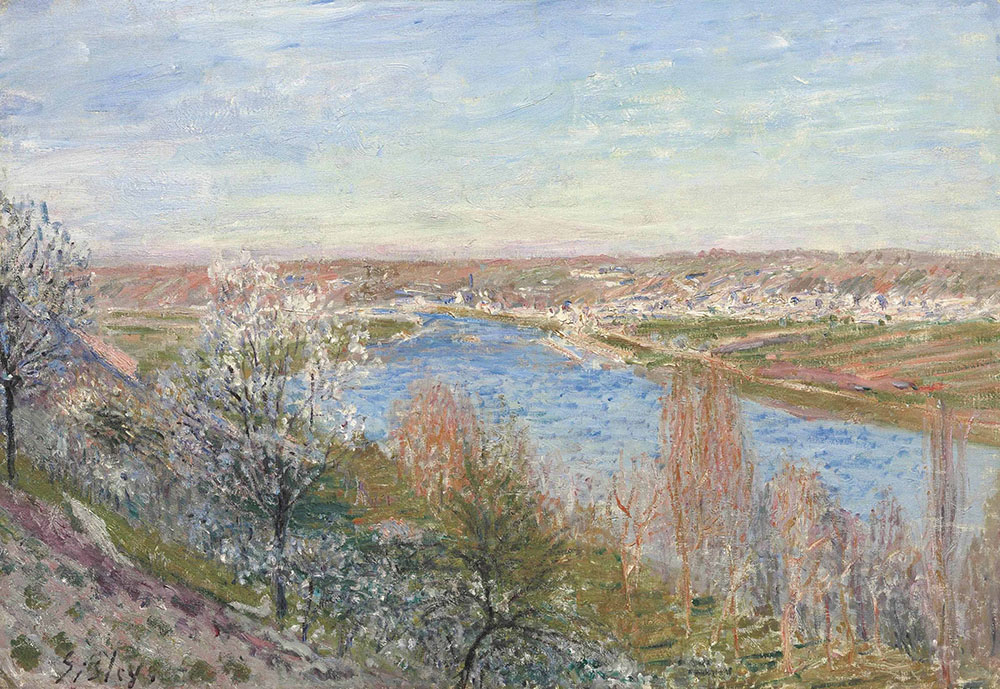 Alfred Sisley The Village in Champagne, Sunset, April, 1885 oil painting reproduction