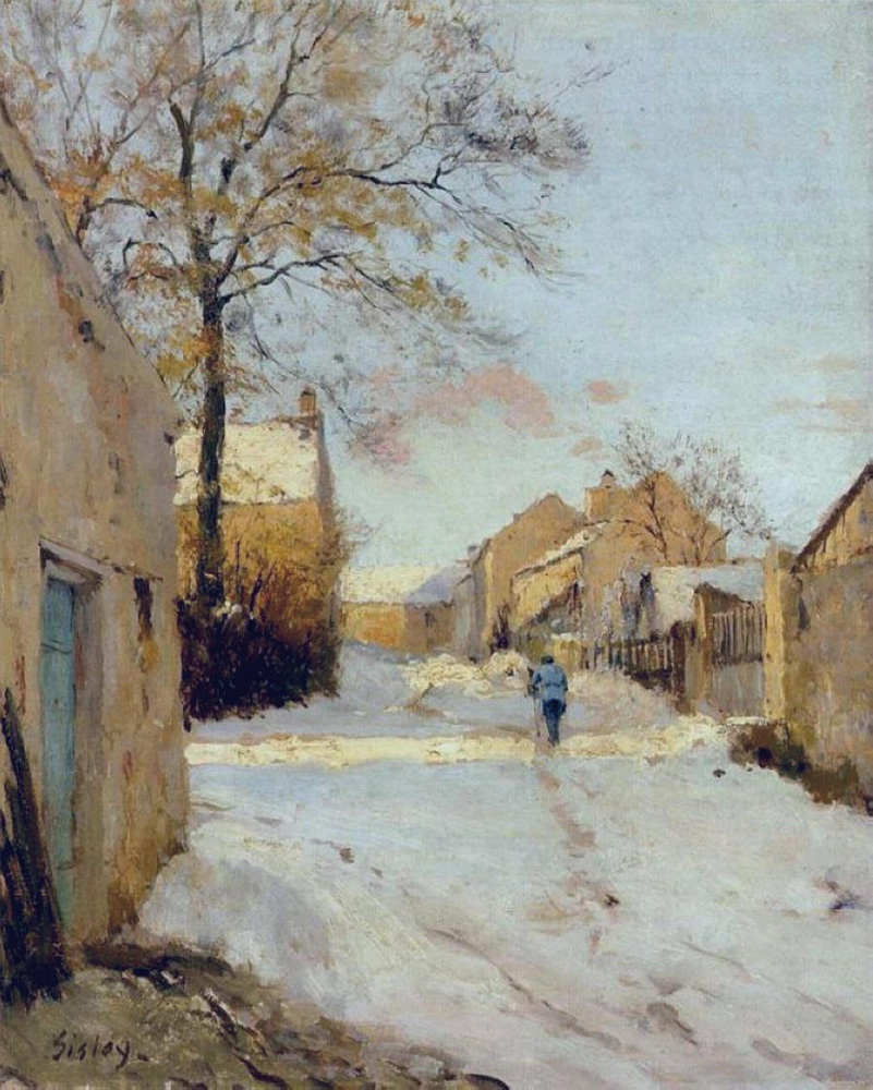 Alfred Sisley The Village Street in Winter oil painting reproduction
