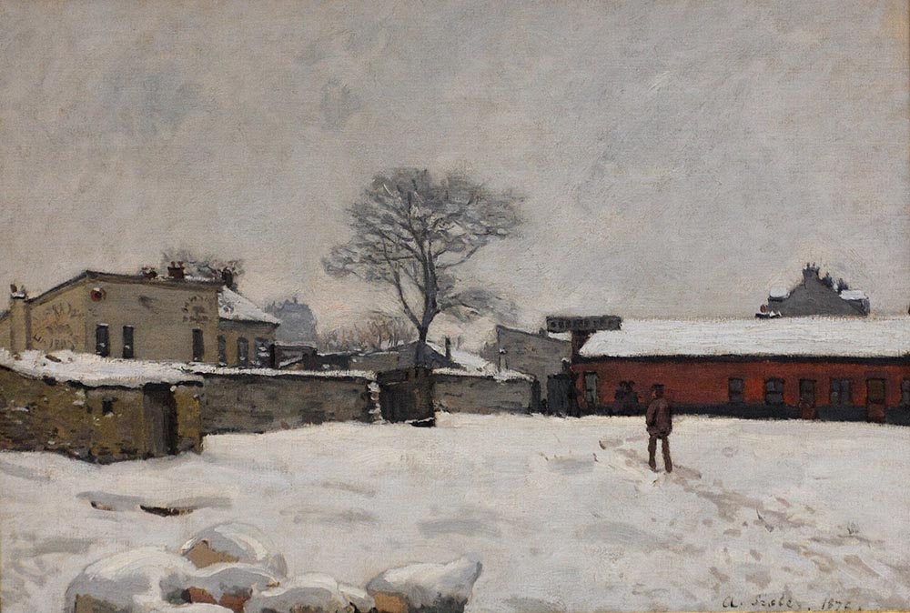 Alfred Sisley Under the Snow - the Farmyard at Marly-le-Roi, 1876 oil painting reproduction