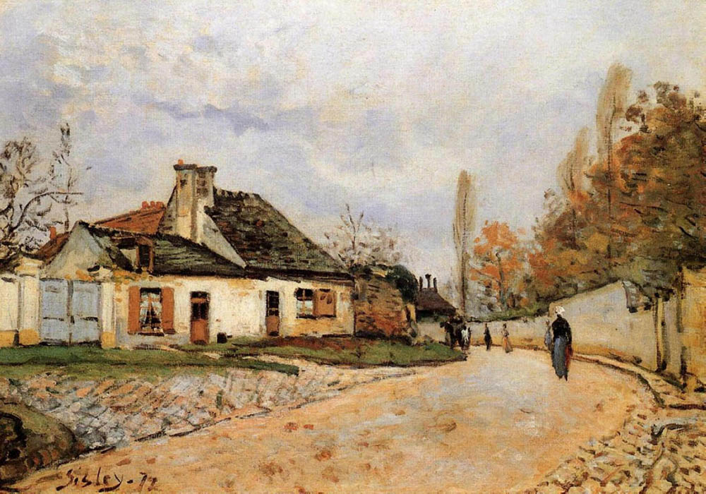 Alfred Sisley Voisins Street in Louveciennes, 1877 oil painting reproduction
