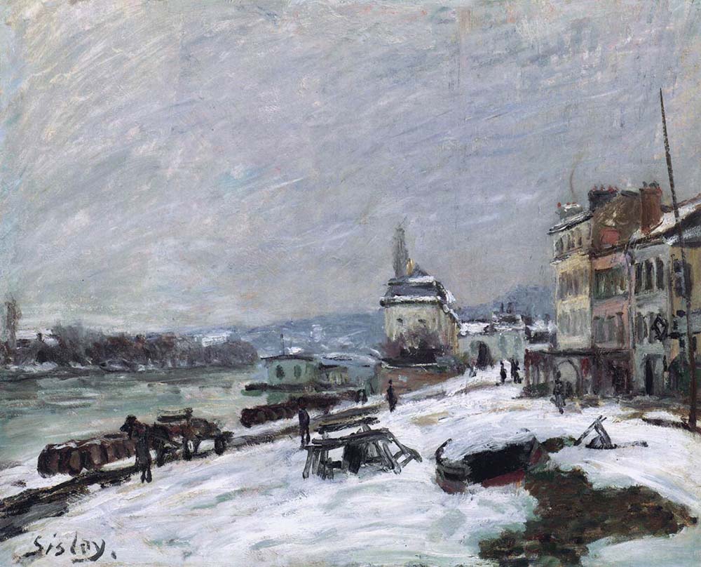 Alfred Sisley Winter at Marly-le-Roi, Snow Effect, 1876 oil painting reproduction