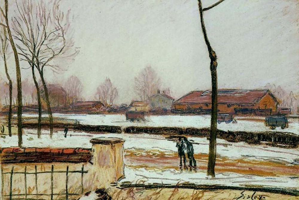 Alfred Sisley Winter Landscape, Moret oil painting reproduction