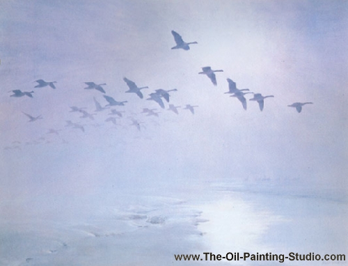 Wildlife Art - Birds - Canada Geese painting for sale Scott2