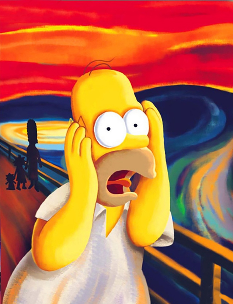 Comic Book Heroes Art - The Simpsons - Simpsons The Scream painting for sale Simp1