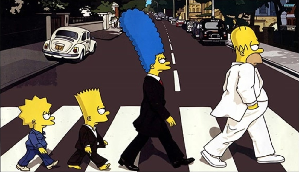 Comic Book Heroes Art - The Simpsons - Simpsons Abbey Road painting for sale Simp8