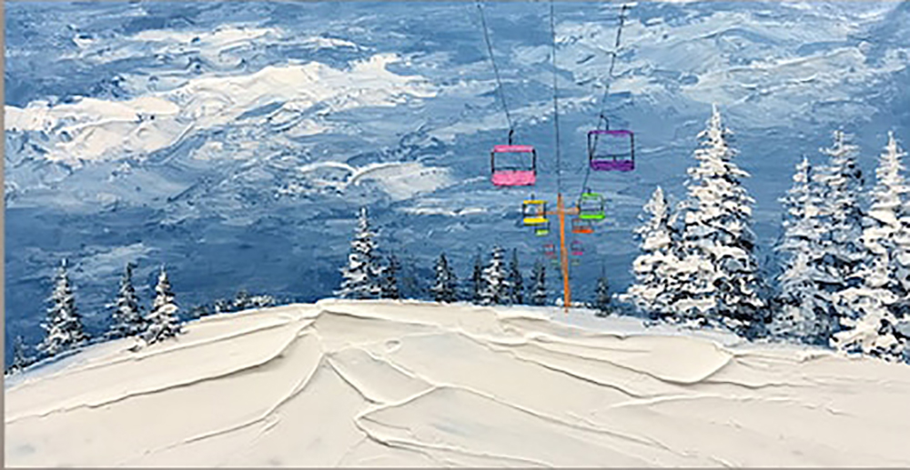 Sports Art - Skiing - Ski Lift painting for sale Ski3