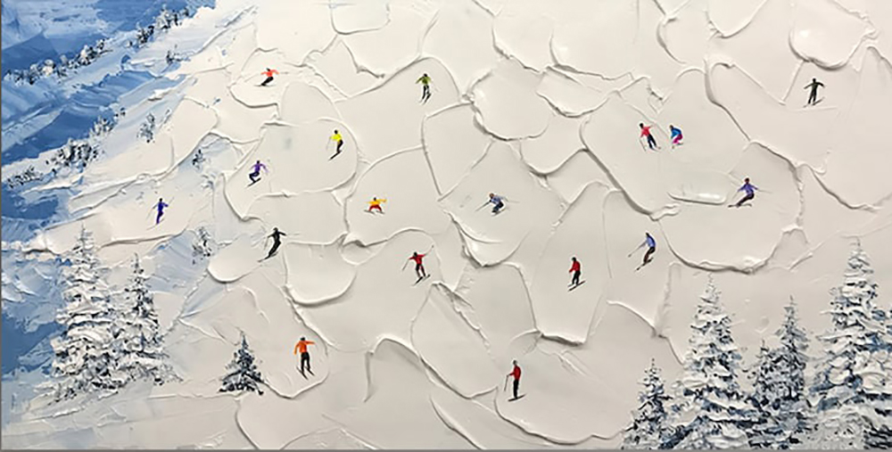 Sports Art - Skiing - Down the Piste painting for sale Ski5