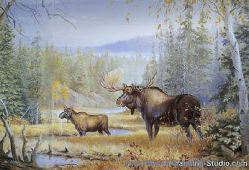 Sports Art - Hunting+ Shooting and Fishing - Testing the Wind painting for sale Smi5