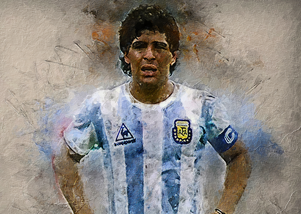 Sports Art - Soccer - Maradonna 3 painting for sale Soccer4