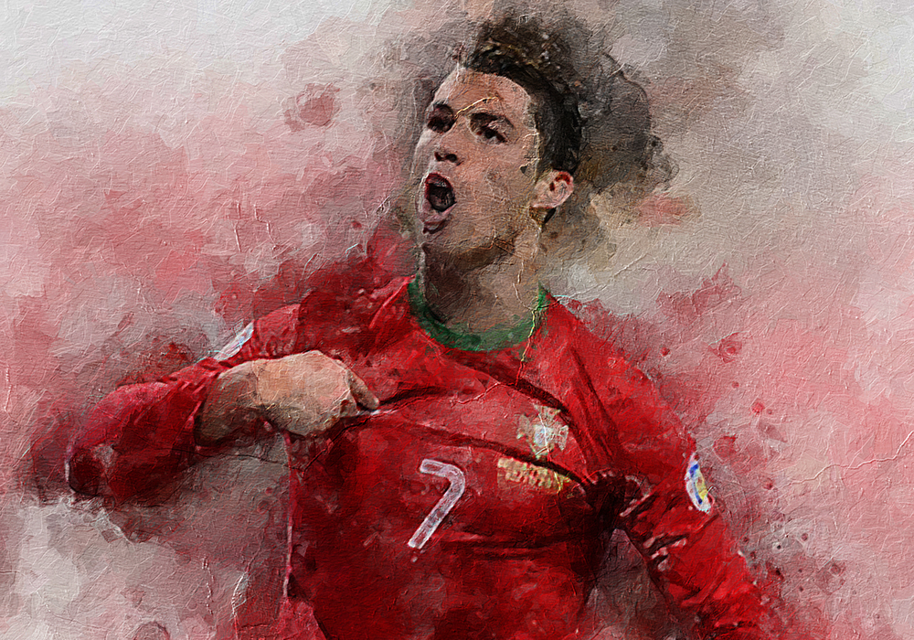 Sports Art - Soccer - Ronaldo Portugal painting for sale Soccer9