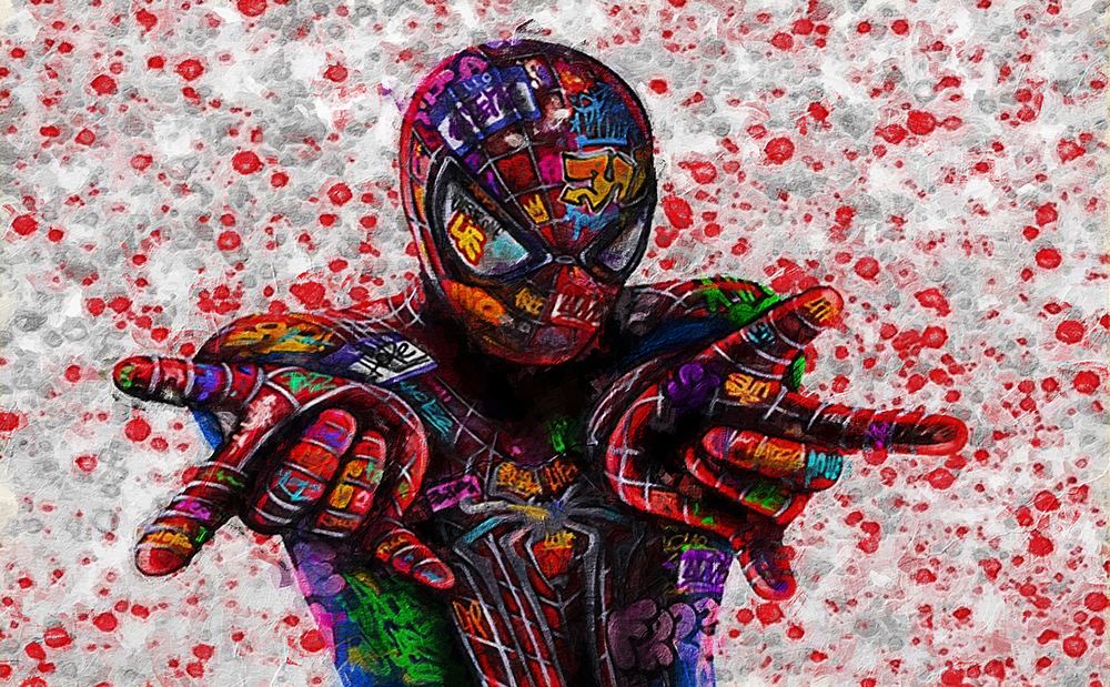 Comic Book Heroes Art - Spiderman - Spiderman Dots painting for sale Spideri11