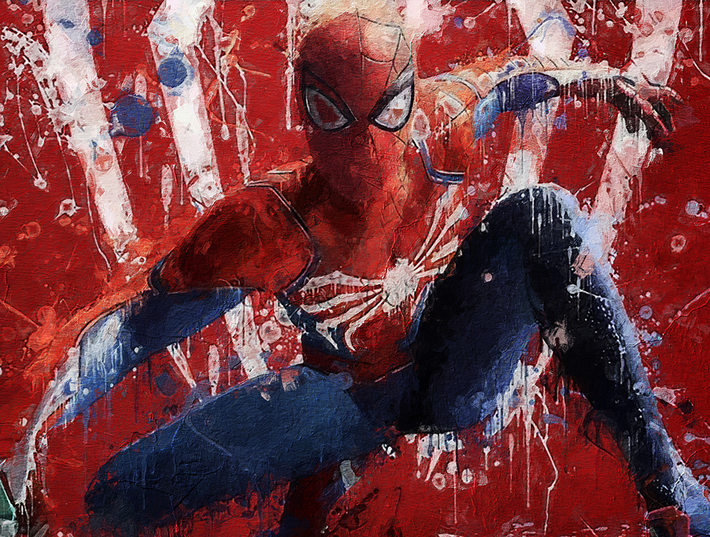 Comic Book Heroes Art - Spiderman - Spiderman Gets Ready painting for sale Spideri12