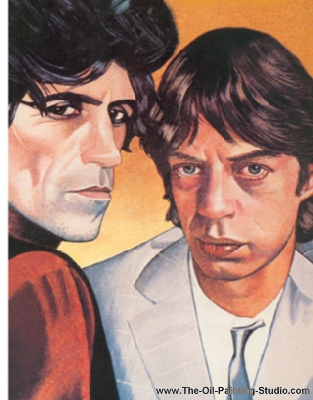Pop and Rock Portraits - Rock - Keith and Mick painting for sale Stones1