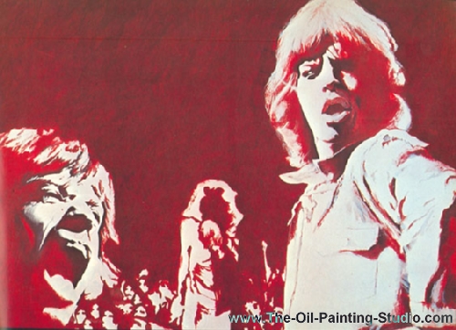 Pop and Rock Portraits - Rock - Mick painting for sale Stones2