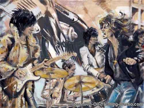 Pop and Rock Portraits - Rock - On Stage painting for sale Stones3