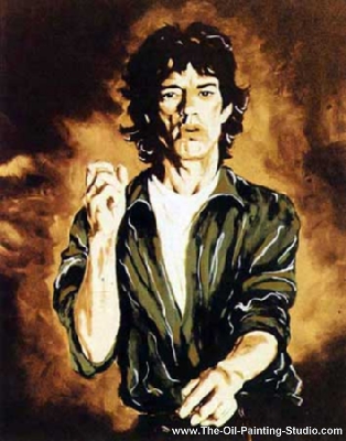 Pop and Rock Portraits - Rock - Mick 2 painting for sale Stones6