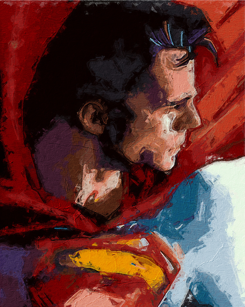 Comic Book Heroes Art - Superman - Superman Looks Away painting for sale Superman2