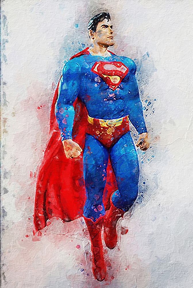 Comic Book Heroes Art - Superman - Superman Walk painting for sale Superman3