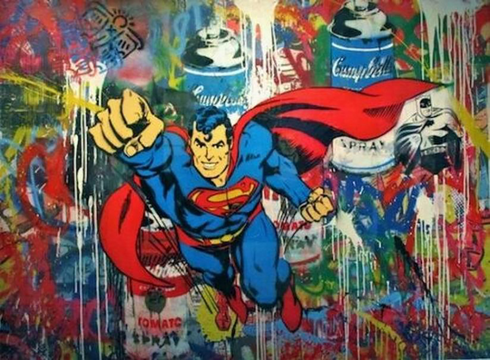 Comic Book Heroes Art - Superman - Superman Graffiti 2 painting for sale Superman9