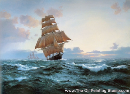 Transport Art - Marine Art - The Record Breaker painting for sale TS11