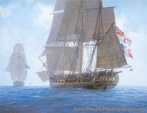 Transport Art - Marine Art - HMS Inconstant and LUnite painting for sale TS19