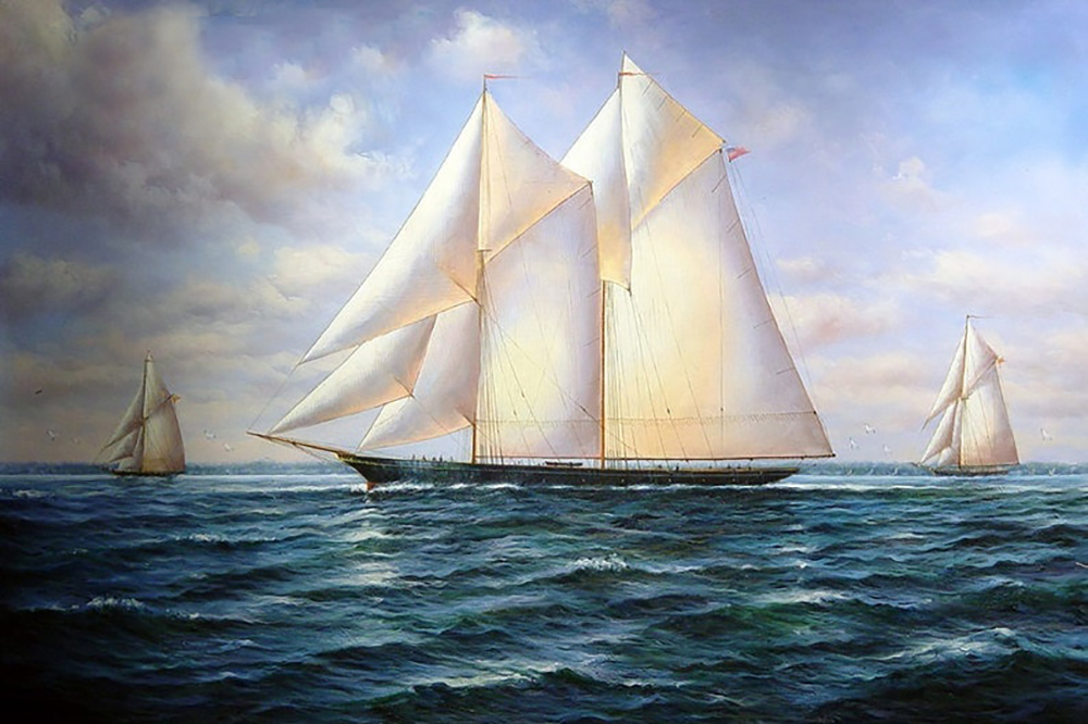 Transport Art - Marine Art - Schooner painting for sale TS23