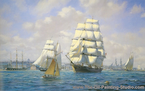 Transport Art - Marine Art - The Southern Cross painting for sale TS5
