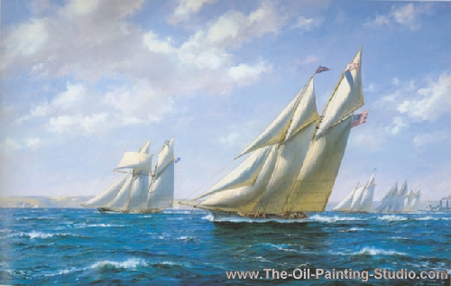 Transport Art - Marine Art - Magic v Cambria 1870 painting for sale TS7