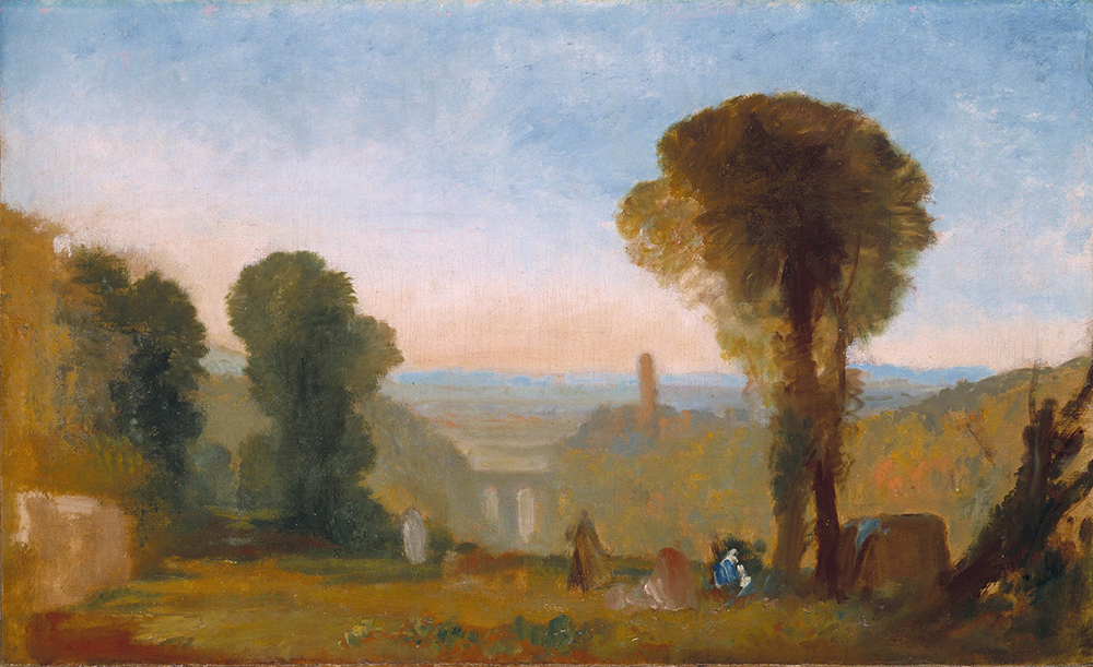 J.M.W. Turner Italian Landscape with Bridge and Tower, 1827 oil painting reproduction