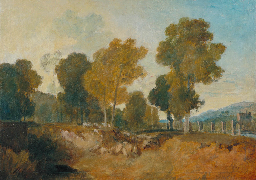 J.M.W. Turner Trees beside the River, with Bridge in the Middle Distance, 1806 oil painting reproduction