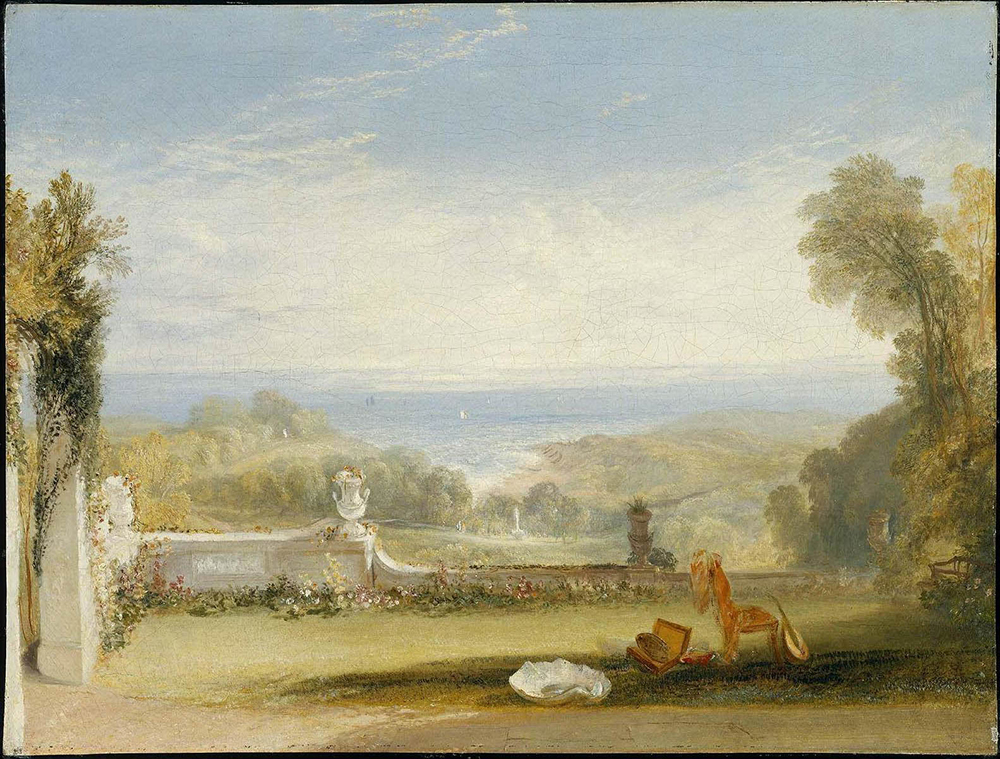 J.M.W. Turner View from the Terrace of a Villa at Niton, Isle of Wight, from Sketches by a Lady, 1826 oil painting reproduction