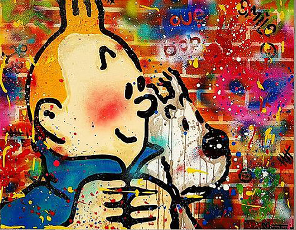 Comic Book Heroes Art - Tintin - Tintin Graffiti 1 painting for sale Tintin1