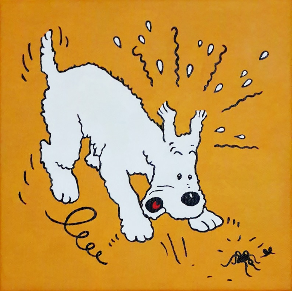 Comic Book Heroes Art - Tintin - Snowy Sniffs painting for sale Tintin5