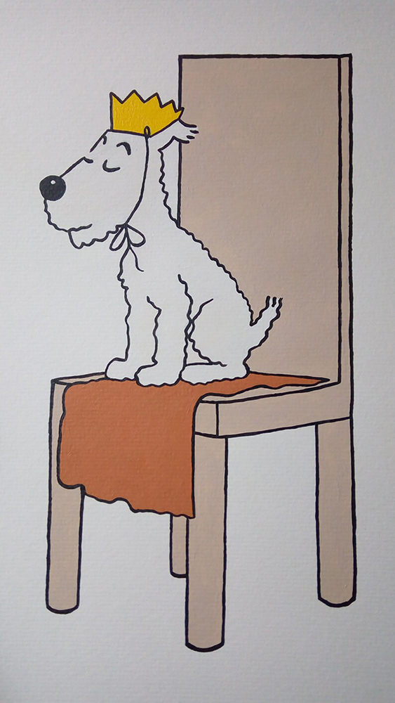 Comic Book Heroes Art - Tintin - Snowy Sits painting for sale Tintin7