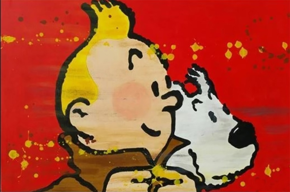 Comic Book Heroes Art - Tintin - Tintin and Snowy painting for sale Tintin9