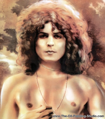 Pop and Rock Portraits - Rock - Marc Bolan painting for sale Trex1