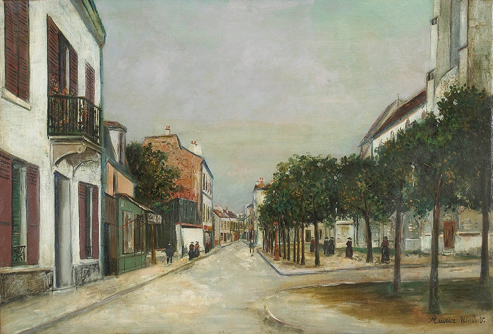 Maurice Utrillo Moutier Street and the Square of Mairie at Villejuif, 1915 oil painting reproduction