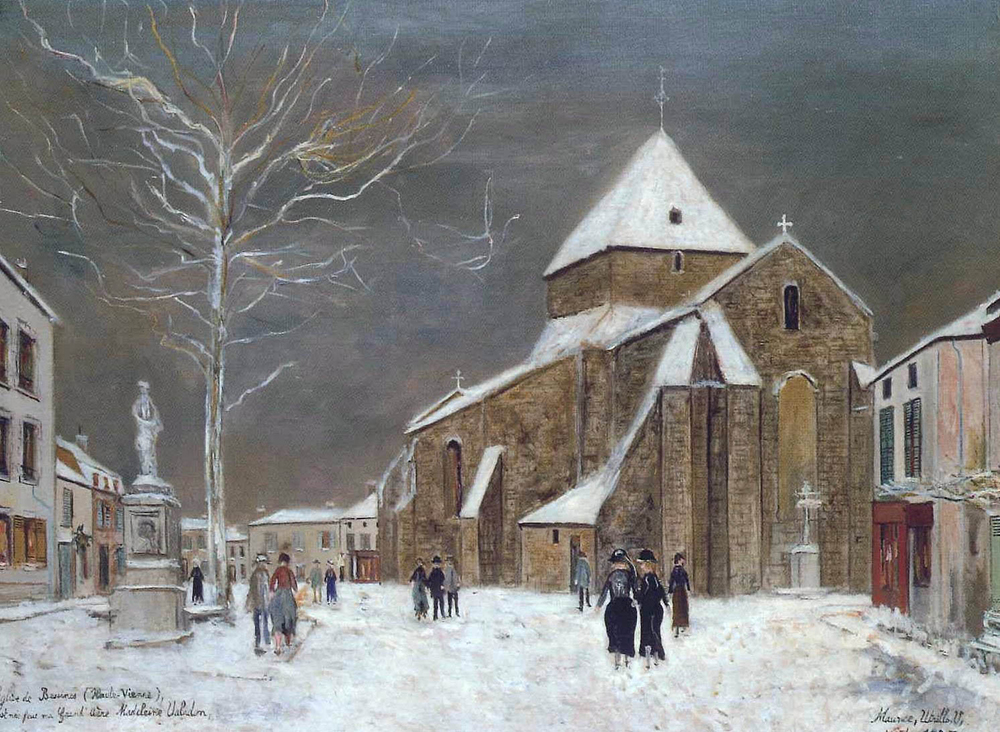 Maurice Utrillo The Church of Bessines under Snow, 1927 oil painting reproduction