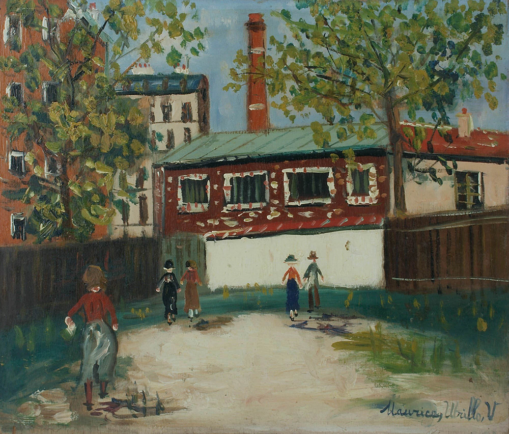 Maurice Utrillo The Court with Figures oil painting reproduction
