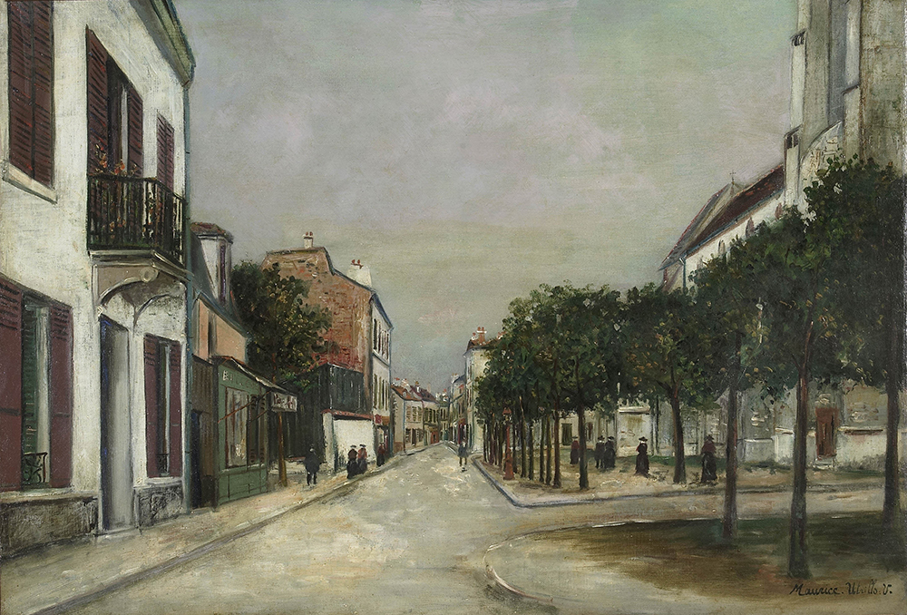 Maurice Utrillo The Moutier Street and the Mairie Squere at Villejuif, 1915 oil painting reproduction